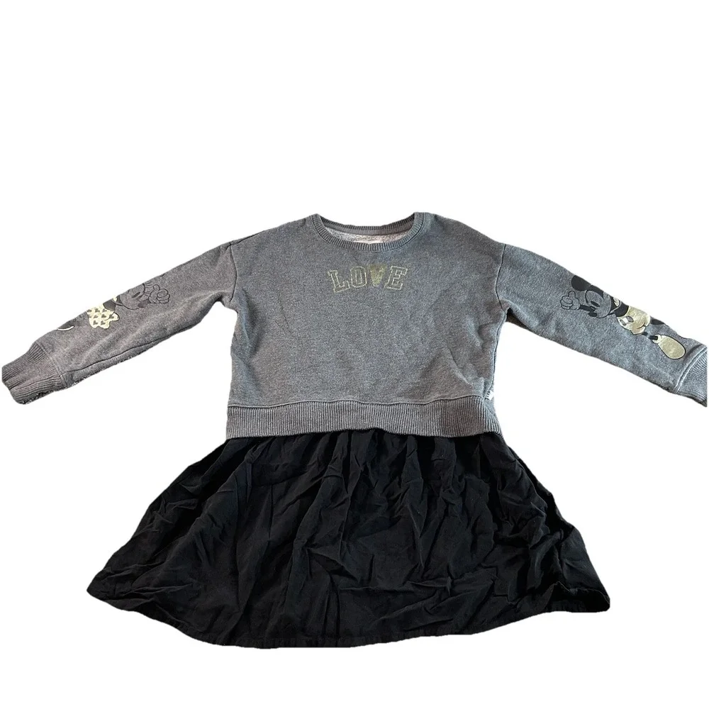 Gap Kids Disney Kids Size S (6-7) Minnie Mouse/‎ Mickey Mouse   Dress Gray Black
